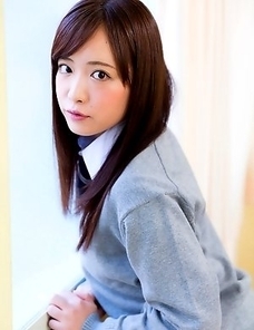 Japanese schoolgirl Sakura Miyuki showing panties