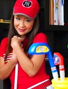Charming Cha Cha is all dressed up and ready to play a game of golf. She has been preparing for this the entire day ad she just can't wait to mak