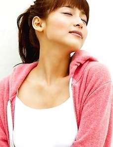 Saki Aibu in blue dress is so sexy doing soap bubbles