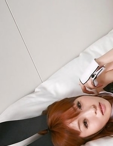 Aki Nishijima is sexy bunny with ears and fishnet stockings