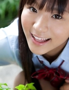 Miho Morita in school uniform loves flowers and fresh air