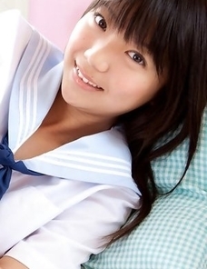 Fuuka Nishihama takes school uniform off piece by piece
