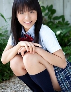 Miho Morita in school uniform loves flowers and fresh air