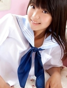 Fuuka Nishihama takes school uniform off piece by piece