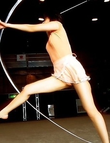 Miki Komori shows grace and flexibility in gymnastics moves