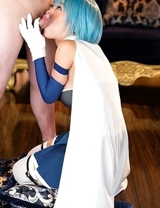 Hot japanese Nanako Nanahara sucks cock on her knees