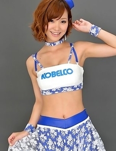 Hot Ichika Nishimura smiles posing on the cam in sexy uniform