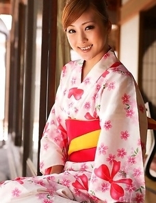 Natsuko Tatsumi takes geisha dress off and shows racy body