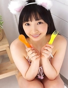 Kotone Moriyama is sexy and with mood for playing kitten