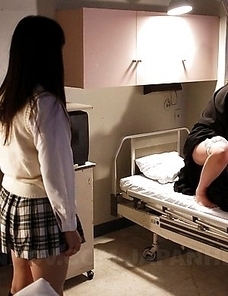 Sweet Asian gal riding a big dick