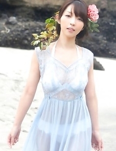 Neo babe in see through dress is like goddess from ocean