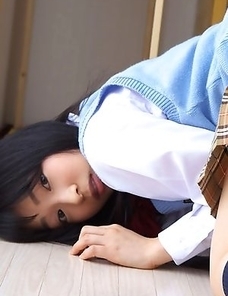 Kotone Moriyama shows behind under uniform short skirt