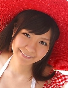 Ayana Tanigaki shows pussy and ass in red panty under dress