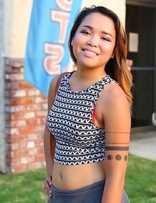 Filipina Riley with shaved pussy fucks total stranger in California