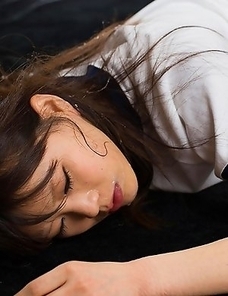 Mio Arisaka gets tied up and is still coming to her senses when she gets used like a fuck toy.