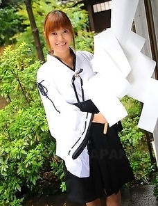 Cute Yuuno Hoshi poses for camera