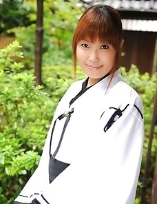 Cute Yuuno Hoshi poses for camera