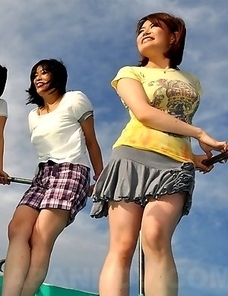 Really hot Japanese girls on a boat