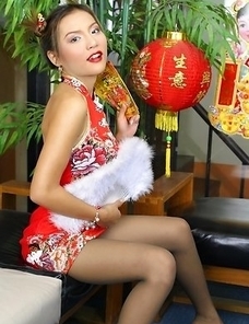 Check out lustful Vanessa Wang in her sexy outfit. She is chilling in her living room and just feeling extremely horny.