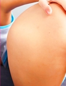 Lovely Irene Fah has finished her practice and she is in the locker room.