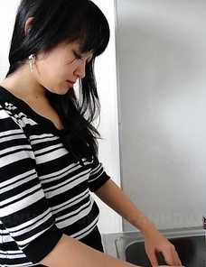 Hot Asian Risa Kurokawa takes panties off