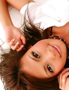 Ryo Kanesaki Asian shows love box in red panty under short skirt