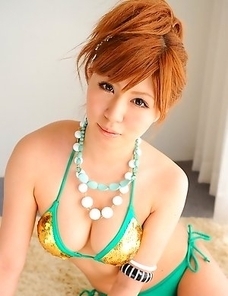 Cute Japanese babe poses outdoor