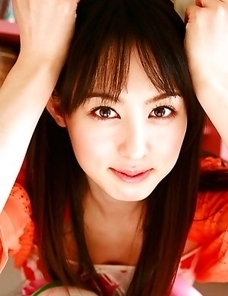 Rina Akiyama Asian in long colorful socks enjoys some sweets