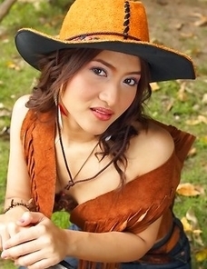 Alluring Milk Yada looks incredible in her cowgirl outfit.