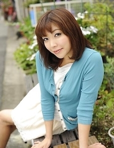 Juri Kitahara in blue sweater and lace skirt
